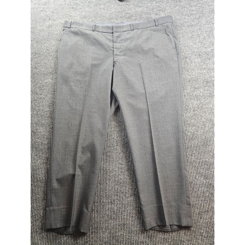 Men’s Gray Dress Pants Ash Samtani 46x30 Straight Leg Work Office Business Form View 2